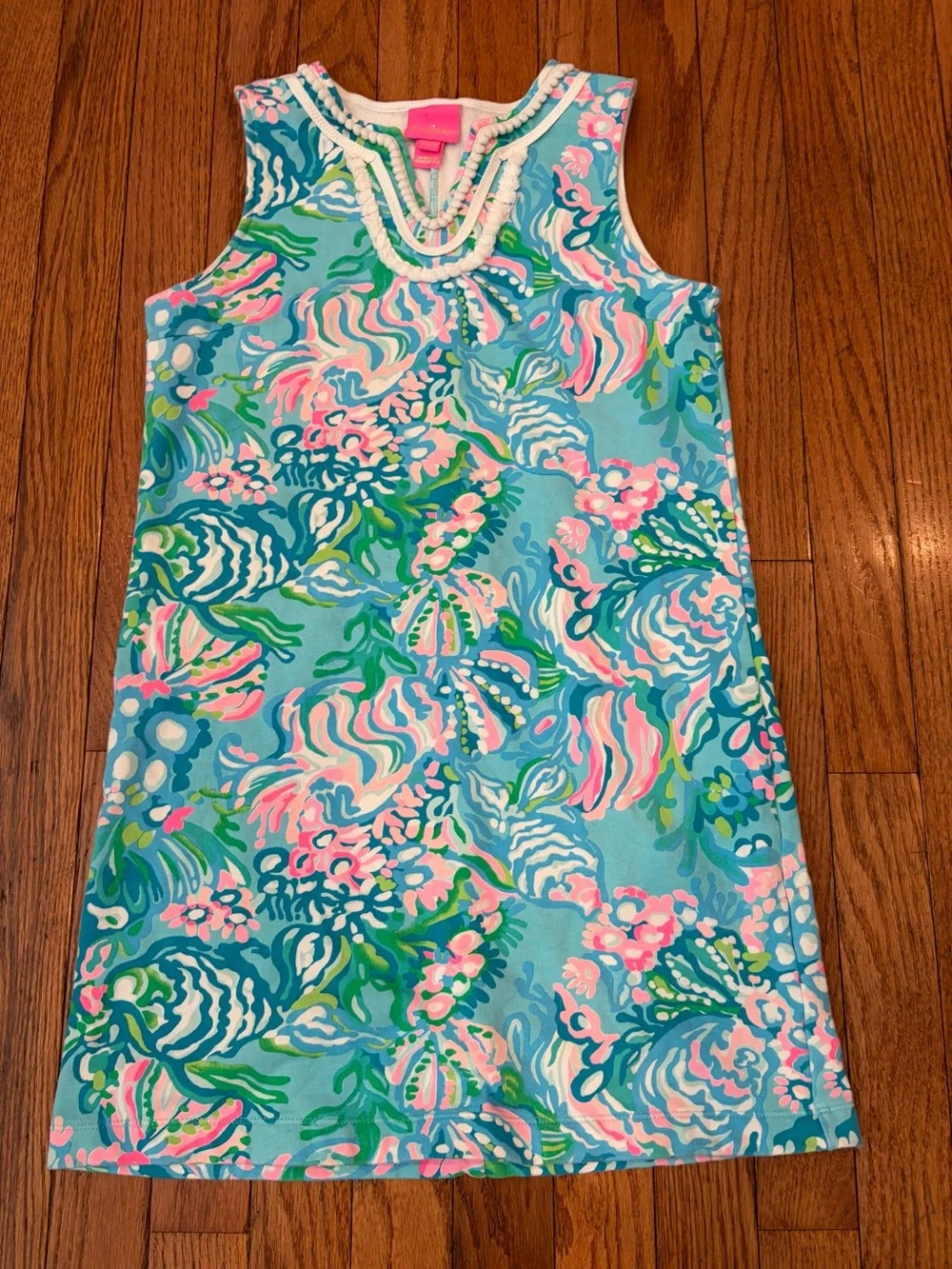 Lilly Pulitzer Girls Mini Harper Shift Flamingo Dress 12